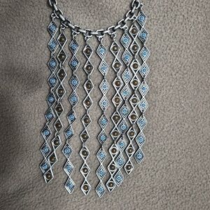 Premier Designs Arizona Cascading Waterfall Turquoise And Brown Necklace